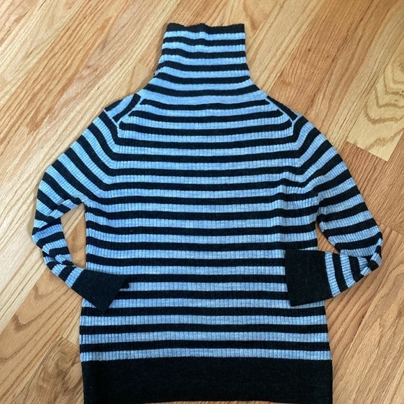 Free People Turtleneck Sweater Top Women’s Striped Ribbed Wool blend Warm Large - Picture 3 of 8